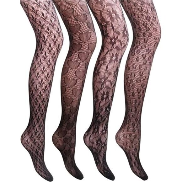 Women Patterned Fishnet Tights Black Fishnets Net Stockings Pantyhose - Picture 1 of 5